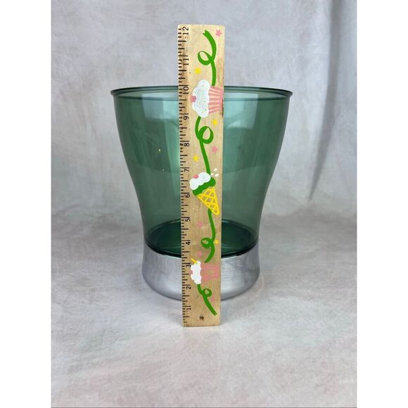 Vintage Y2K Metallic Waste Basket Bin Space Age Style Trashcan - Picture 6 of 8